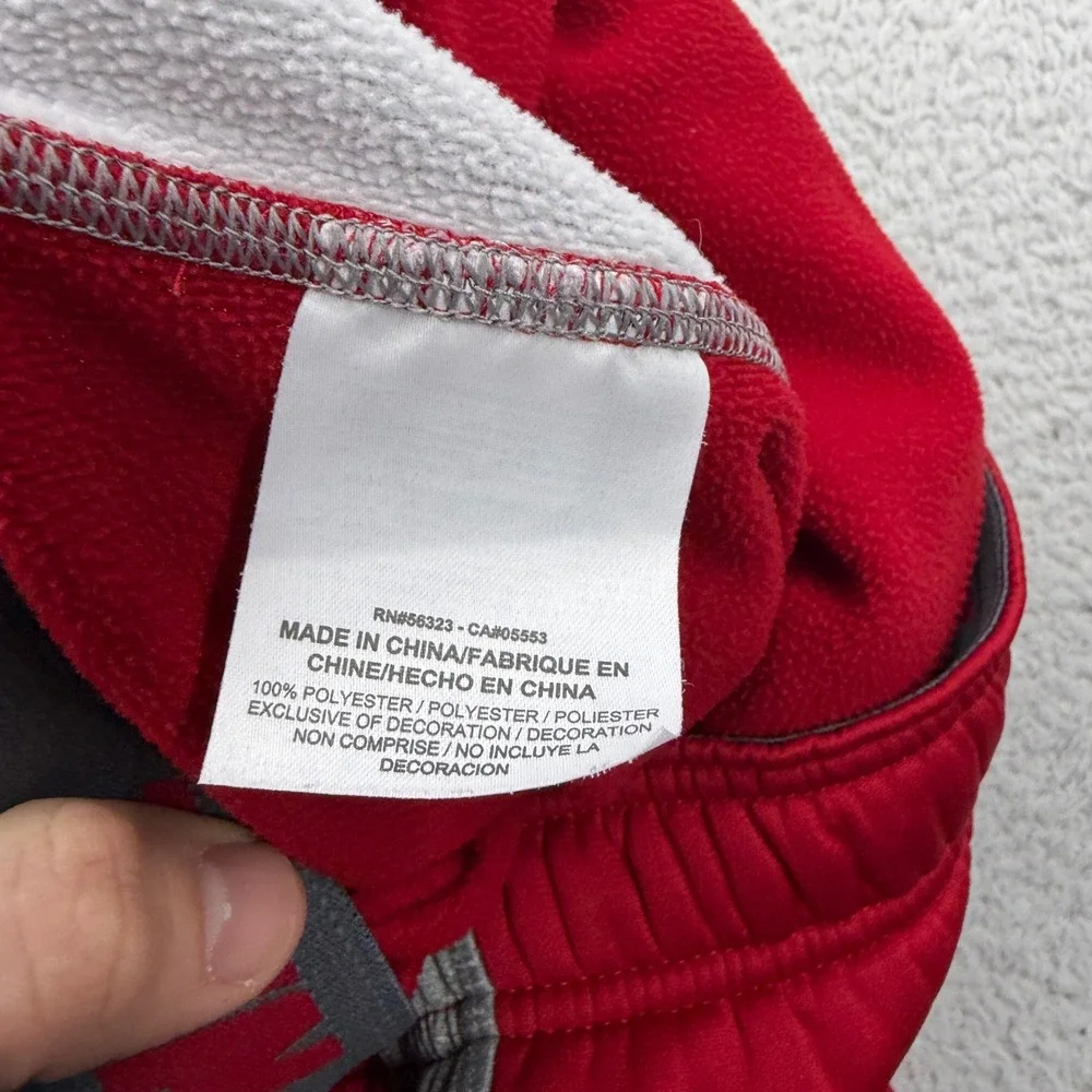 Nike Mens Therma-FIT Fleece Sweatpants Red‎ Grey Bungee Hem Size M